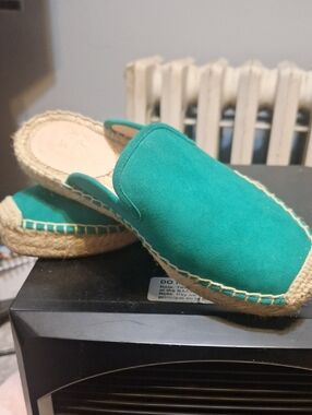 Green Suede Espadrille Mules By Jcrew